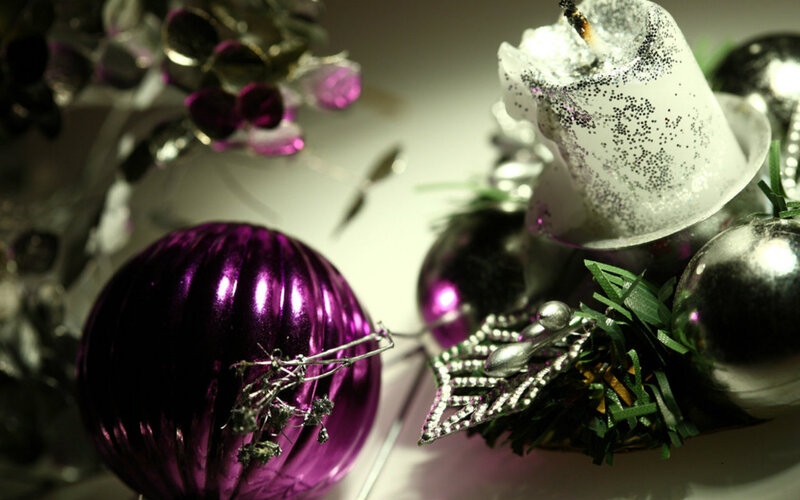 Purple Ornament with Candle
