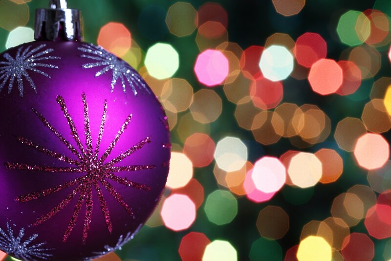 Purple Ornament with Glitter
