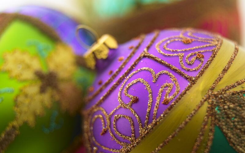 Purple Ornament with Gold Details — Festive
