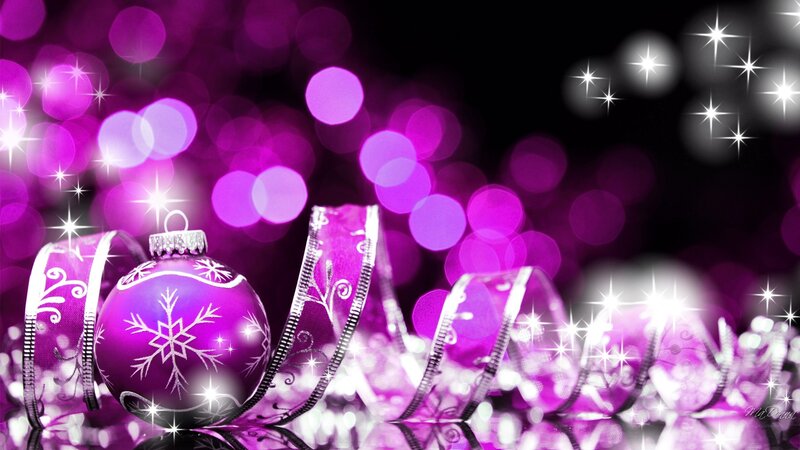 Purple Ornament with Ribbon