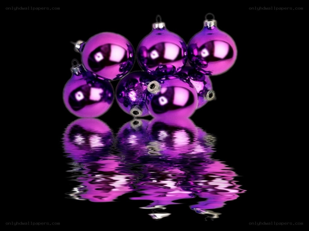 Purple ornaments with reflection