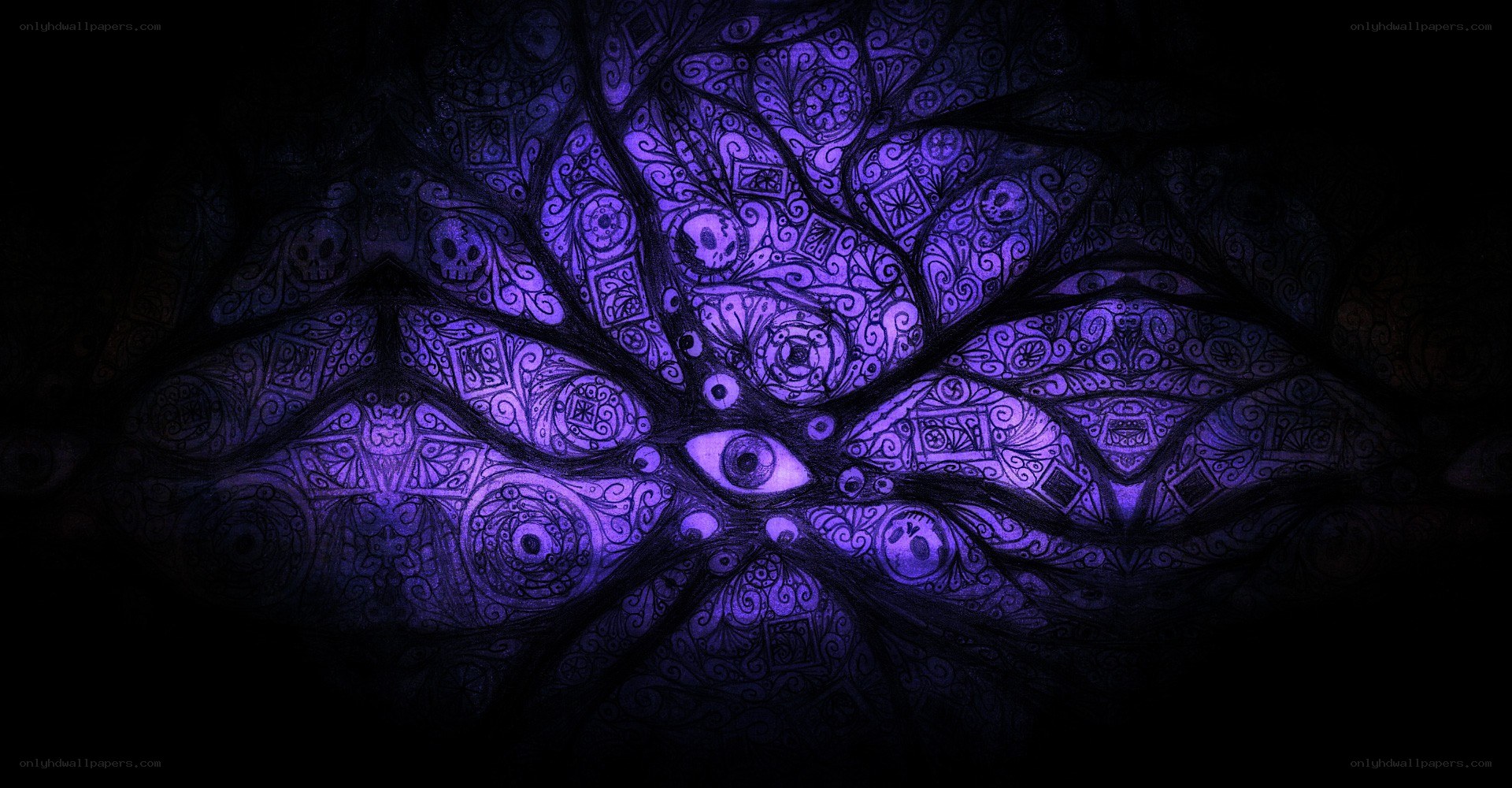 purple ornate eye pattern