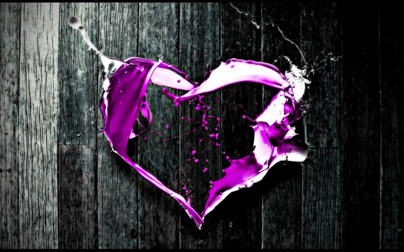 Purple Paint Splash Heart