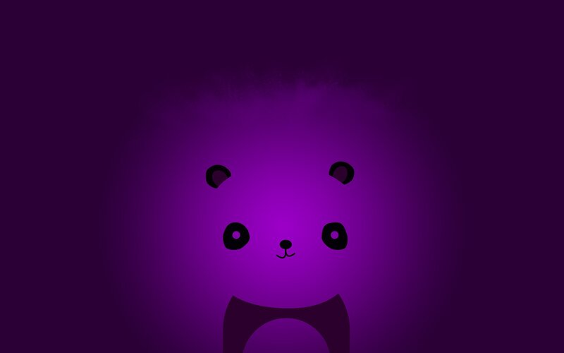 purple panda face illustration