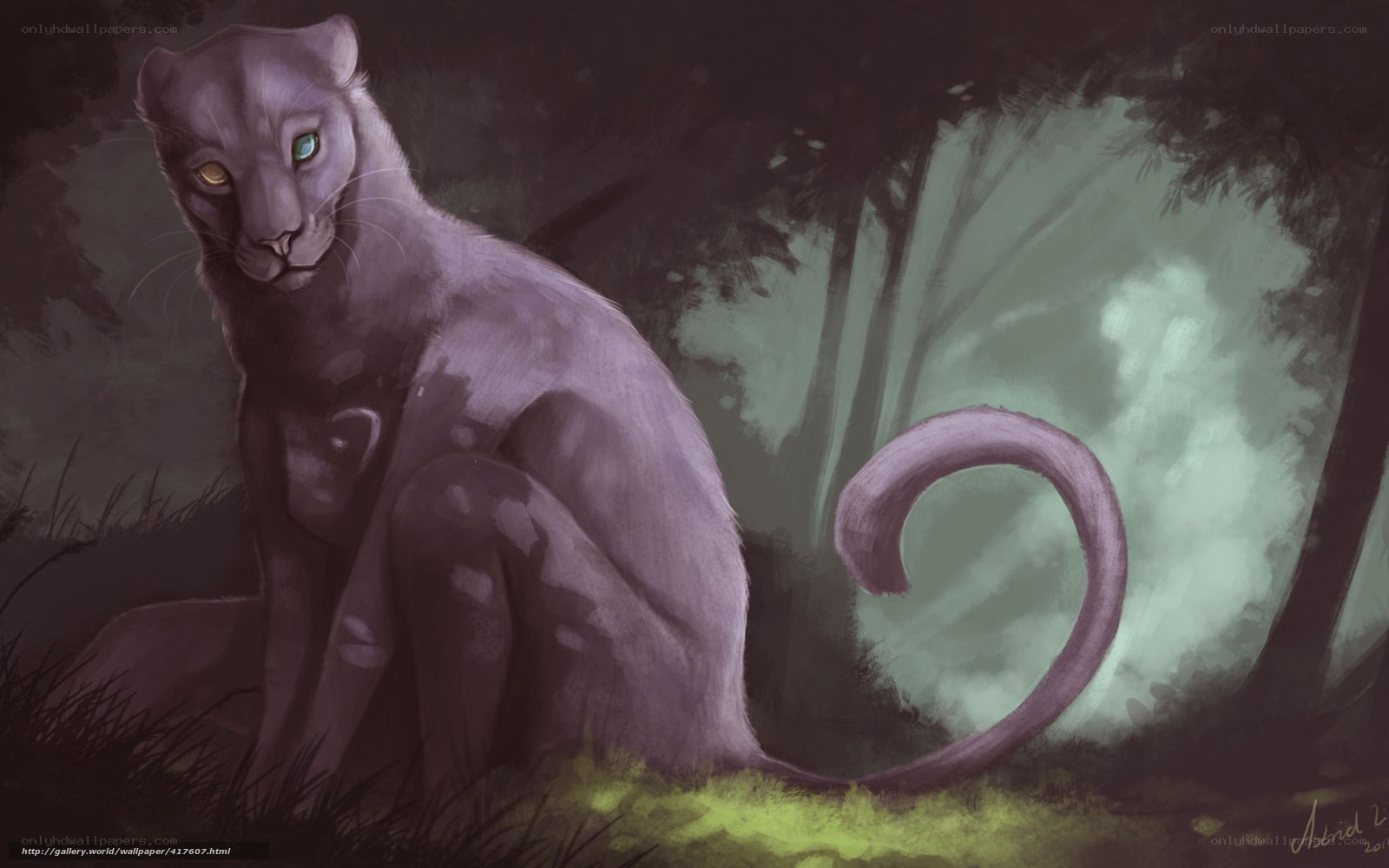 purple panther in forest