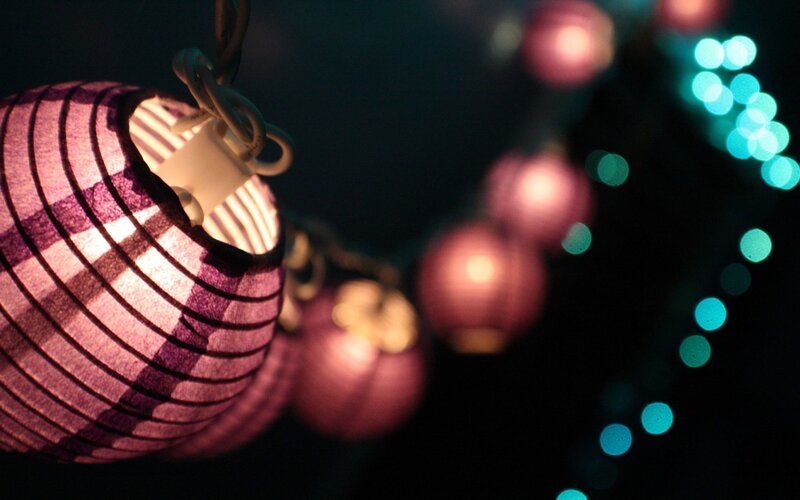 Purple Paper Lantern — Festive