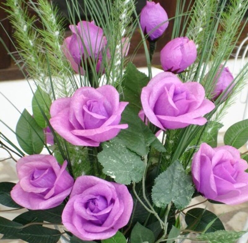 Purple Paper Roses