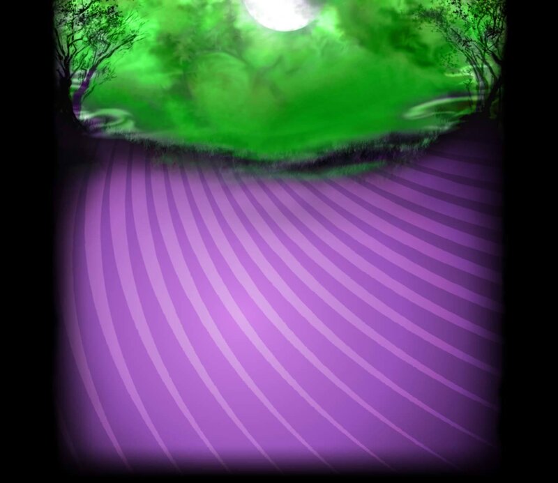 purple path under green moon
