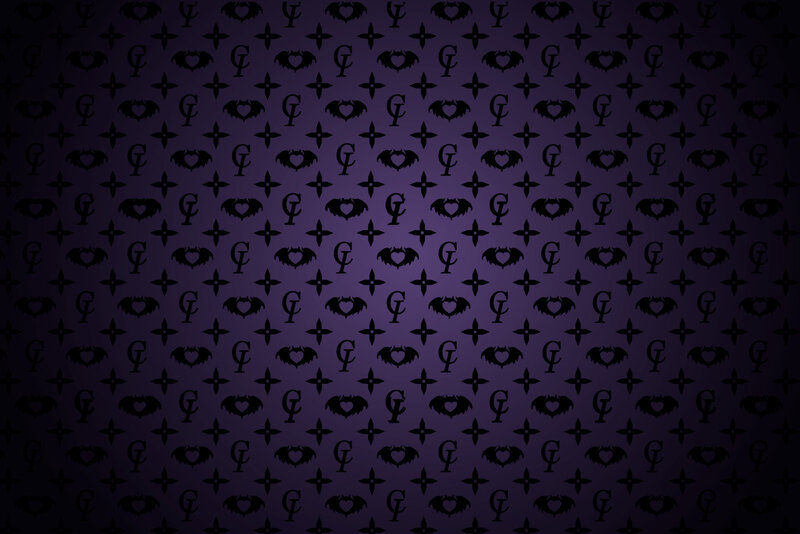 purple pattern with bats and hearts