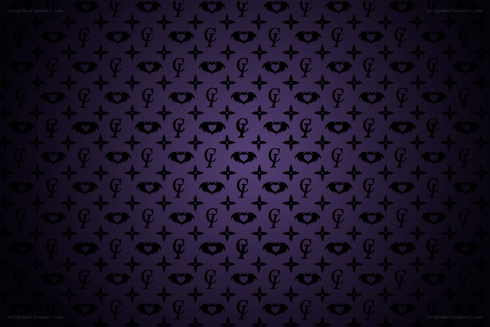 purple pattern with bats and hearts