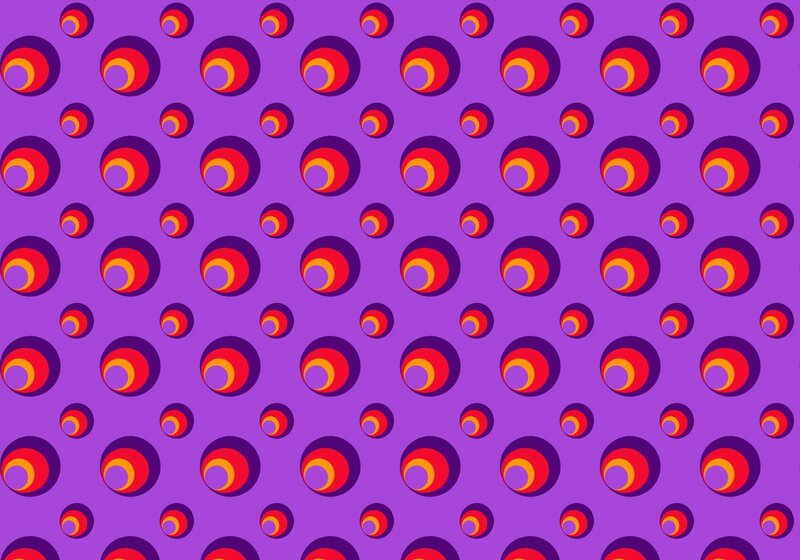 purple pattern with red and yellow circles