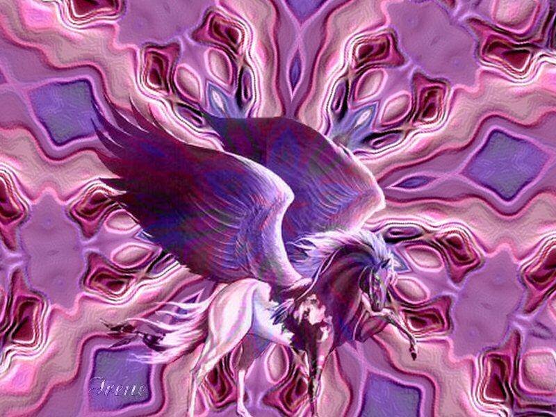 Purple Pegasus in Psychedelic Art