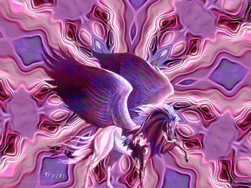 Purple Pegasus in Psychedelic Art