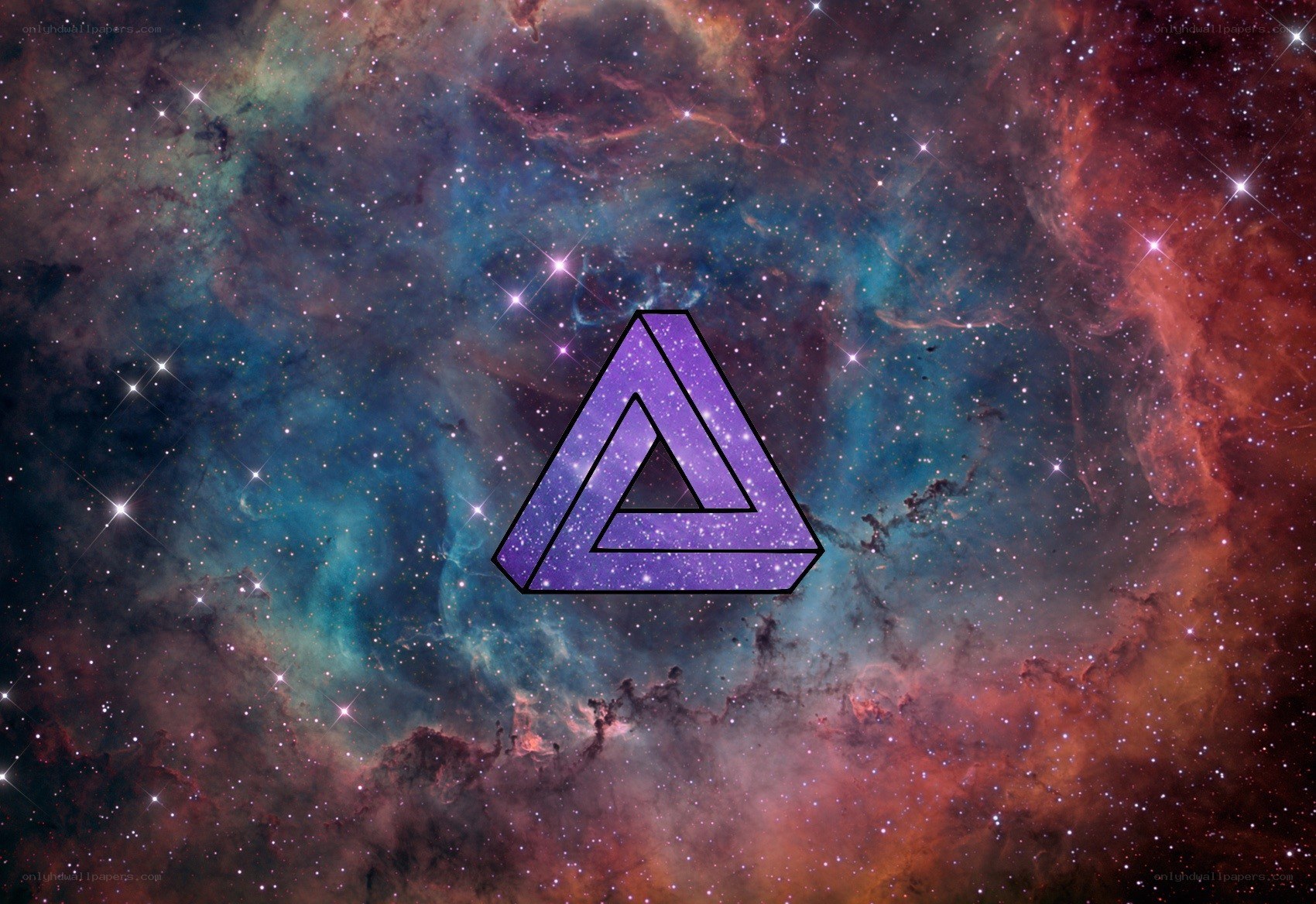 Purple Penrose triangle in space