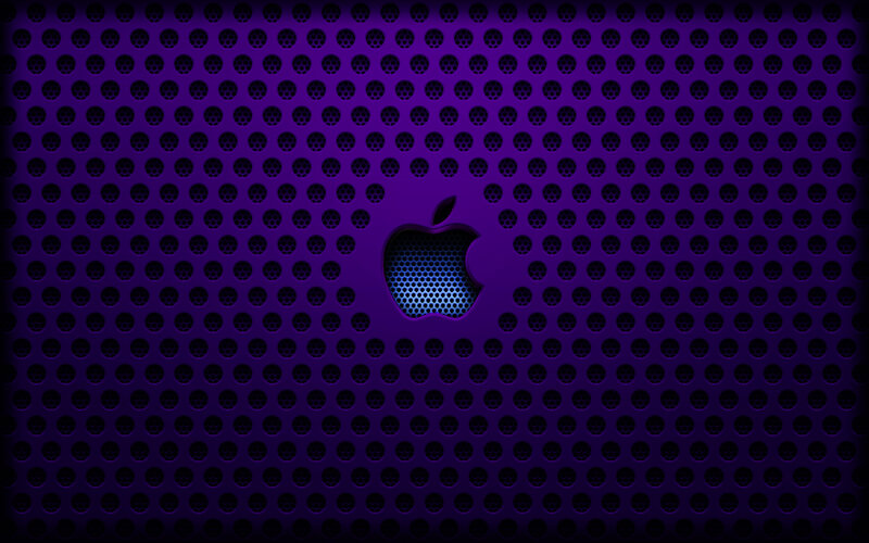 purple perforated apple logo
