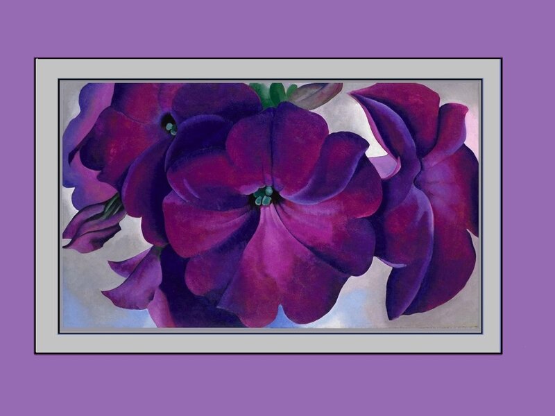 Purple Petunia Flowers — Calm, Painting