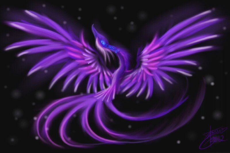 Purple Phoenix Bird