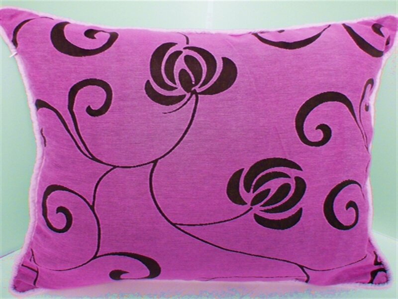 Purple Pillow with Floral Pattern