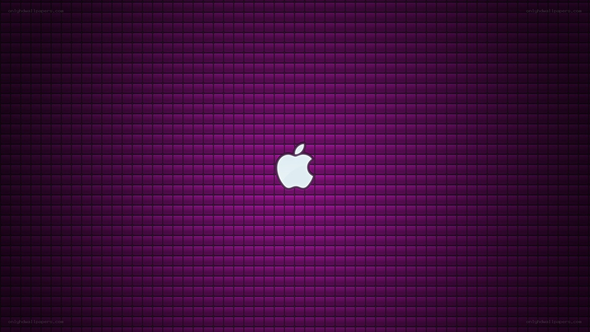 purple pixel grid with apple logo