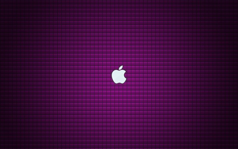 purple pixelated apple logo