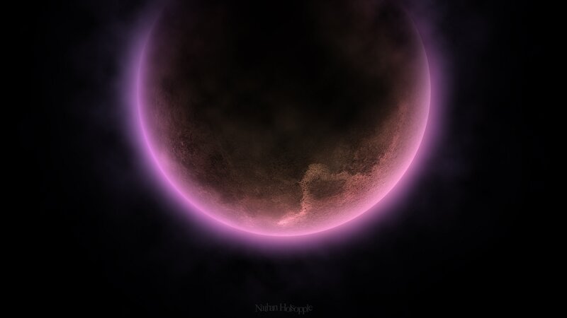 purple planet in space
