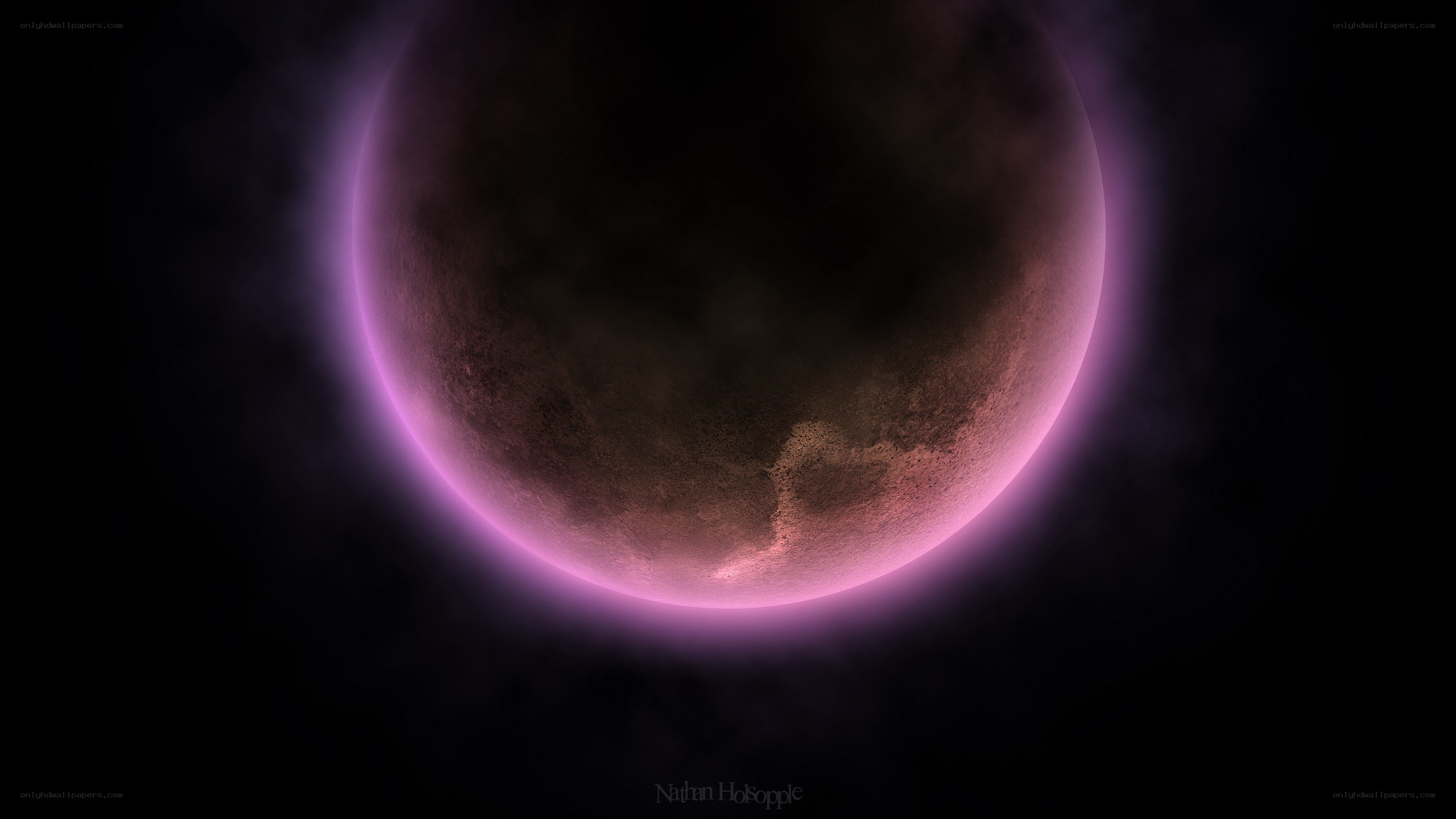 purple planet in space