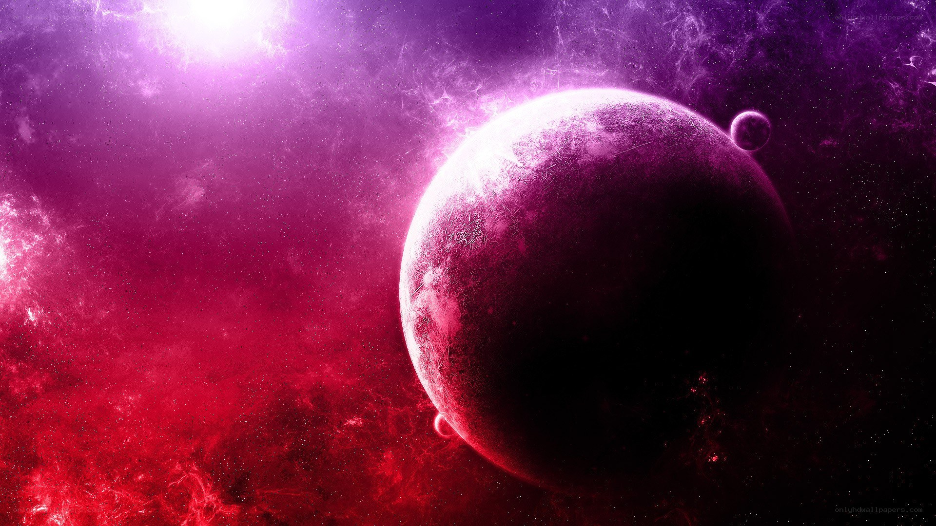 purple planet in space