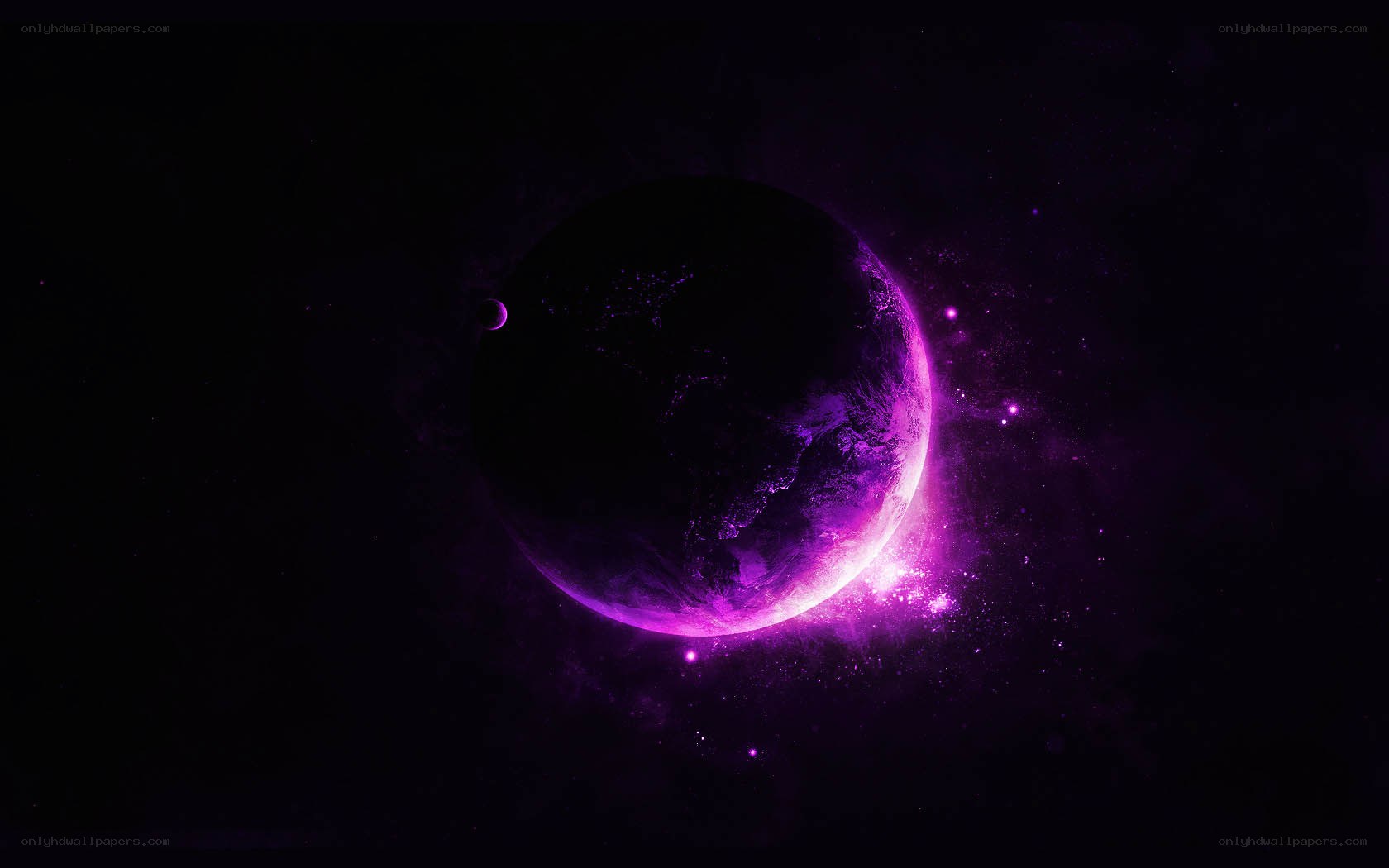 purple planet in space