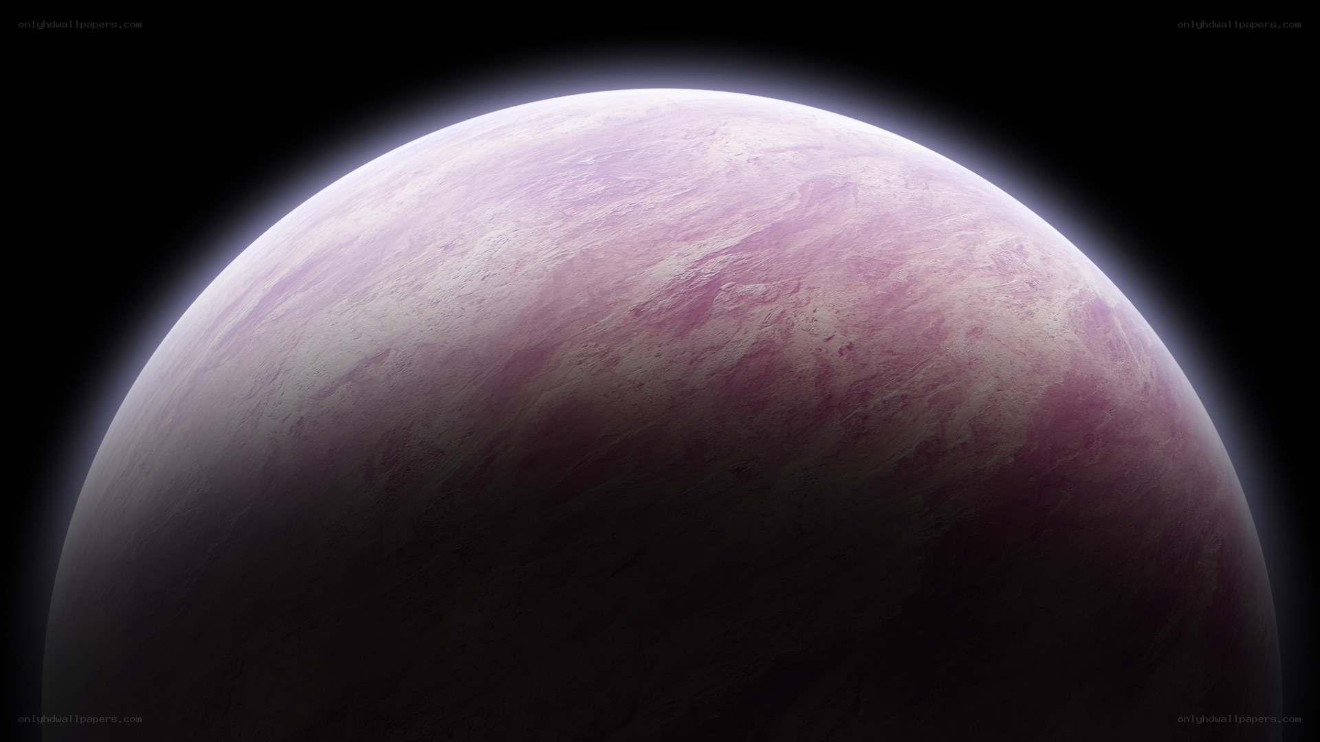 purple planet in space
