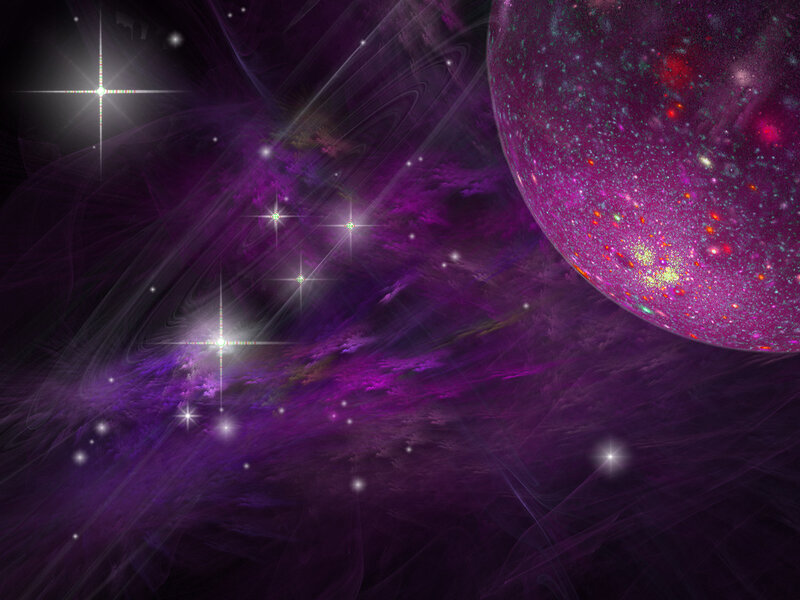 Purple Planet in Space — Cosmic