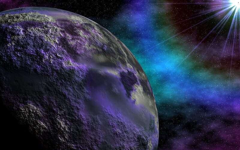 Purple Planet in Space — Dramatic, Digital Art, Star