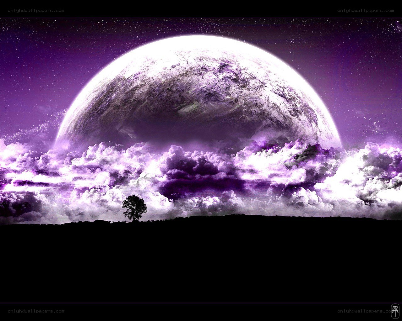 Purple planet landscape