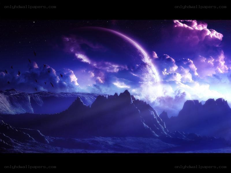 Purple planet landscape