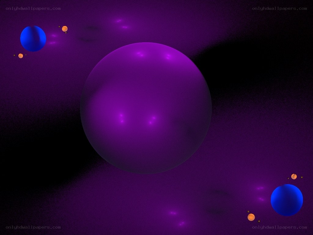 Purple planet with blue moons