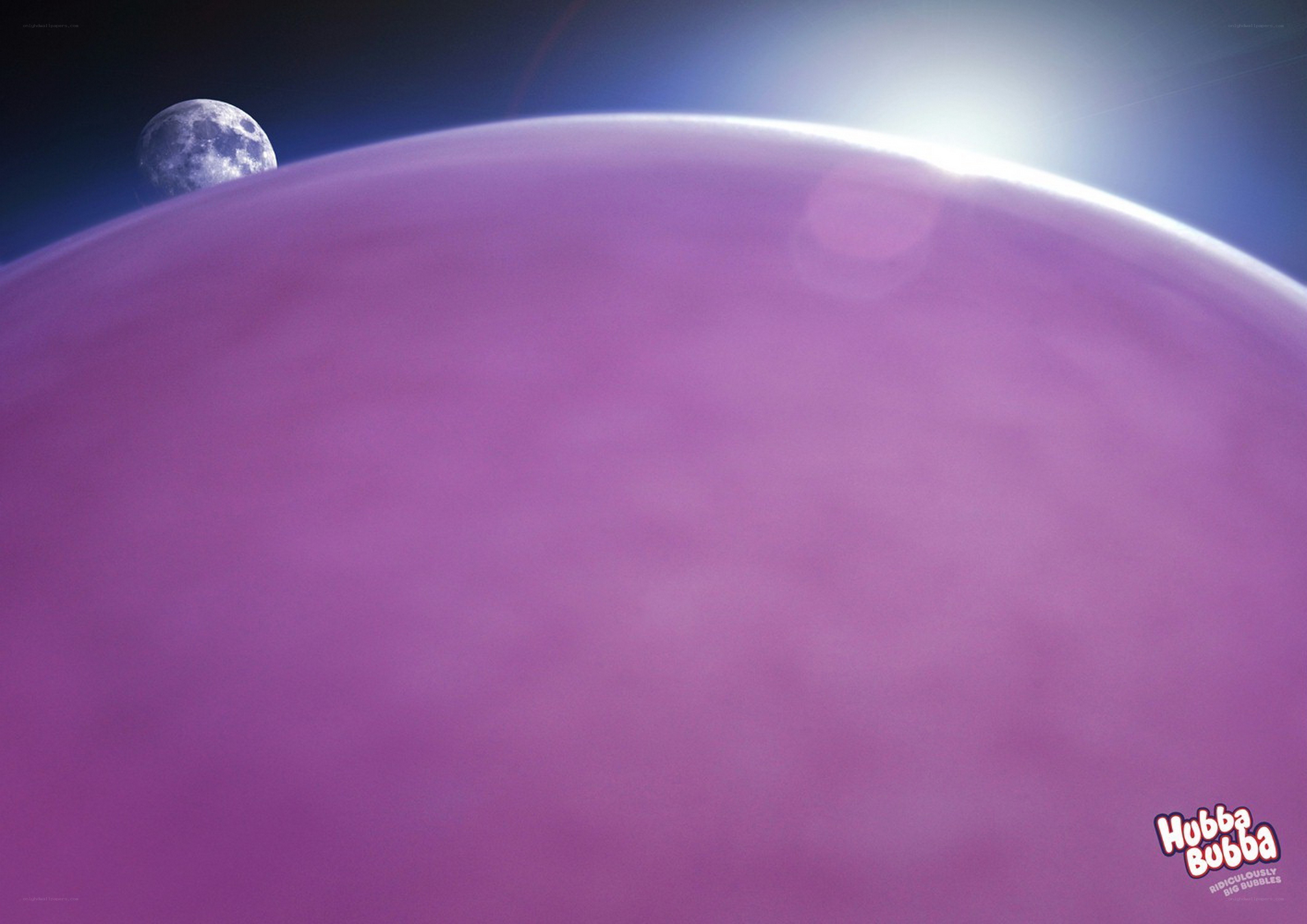 Purple planet with moon
