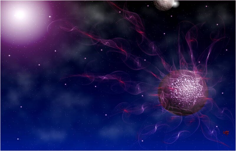 Purple Planet with Nebula