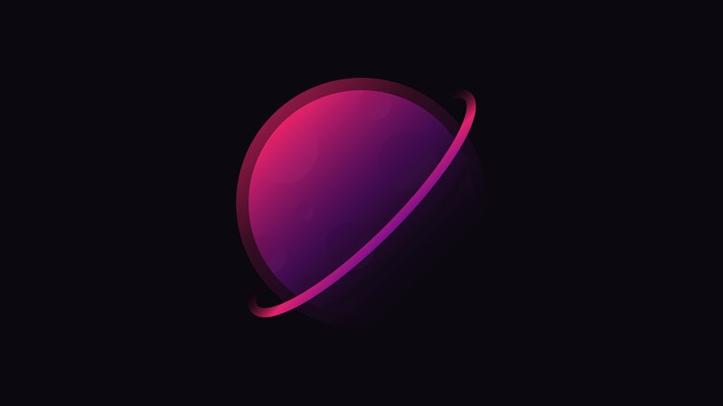 Purple Planet with Ring