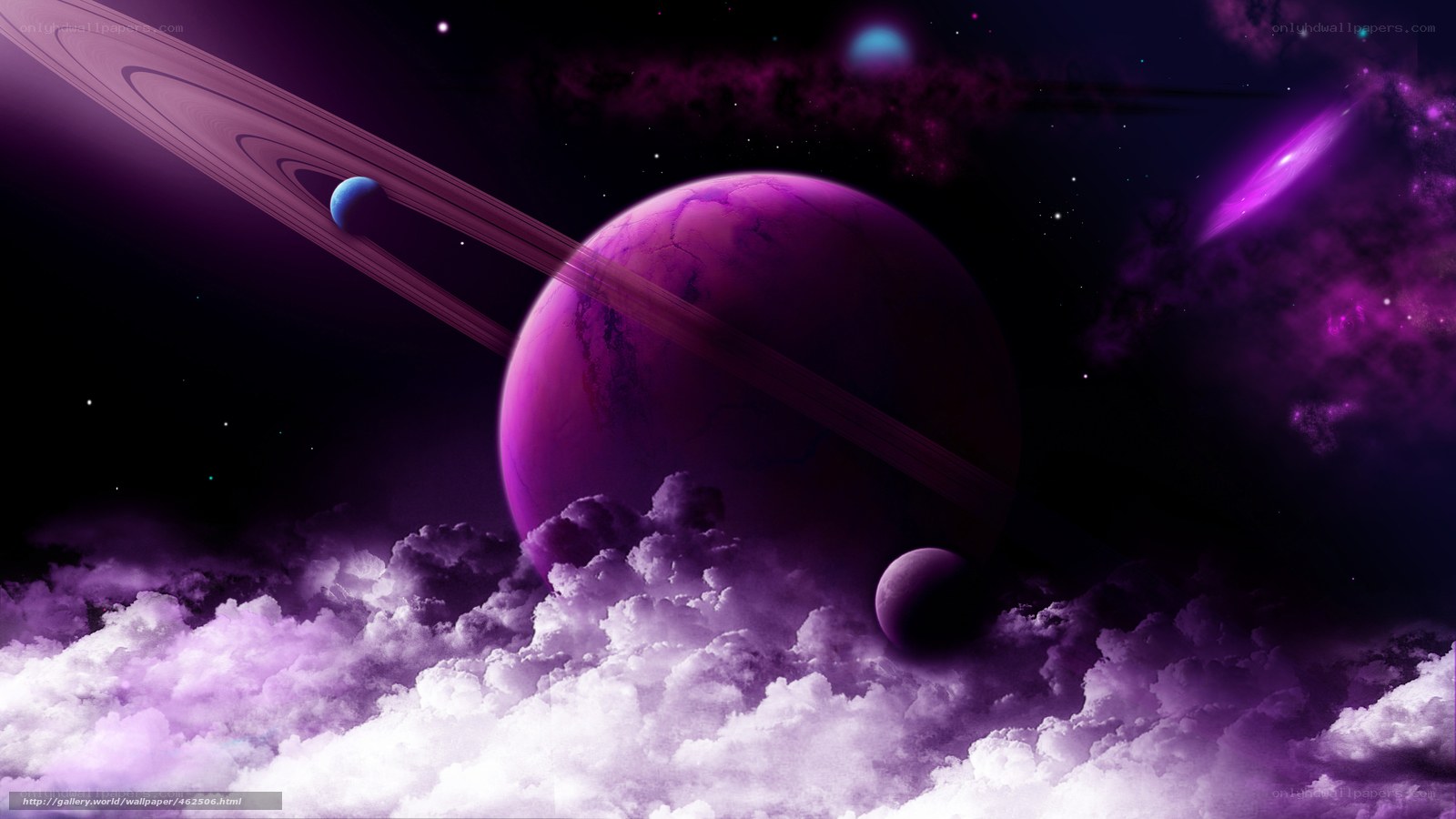 Purple planet with rings