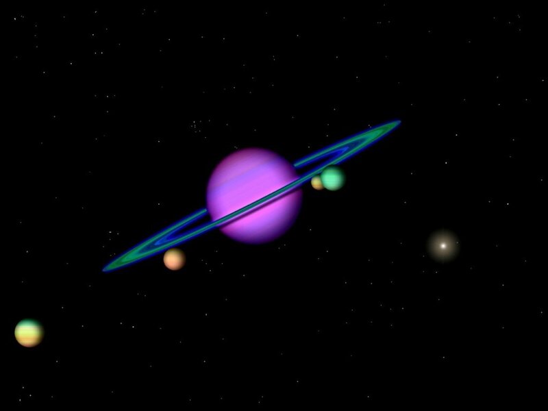 Purple Planet with Rings — Cosmic