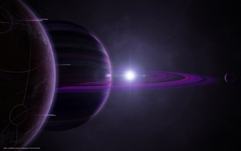 Purple planet with rings