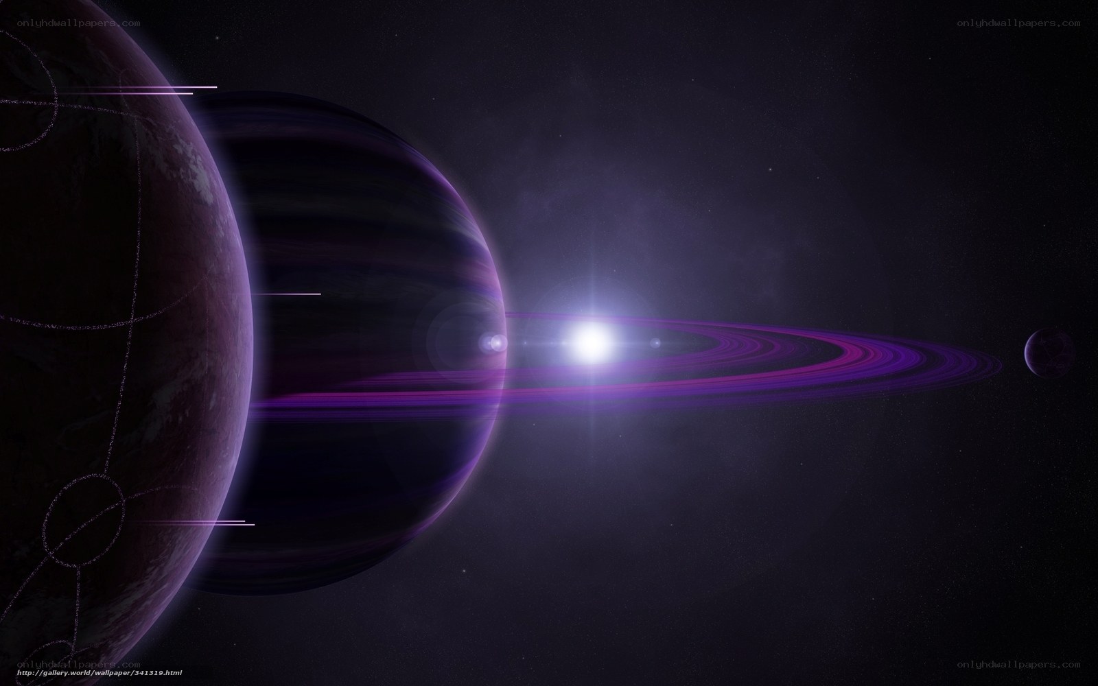 Purple planet with rings
