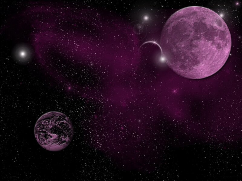 Purple Planets in Space — Cosmic