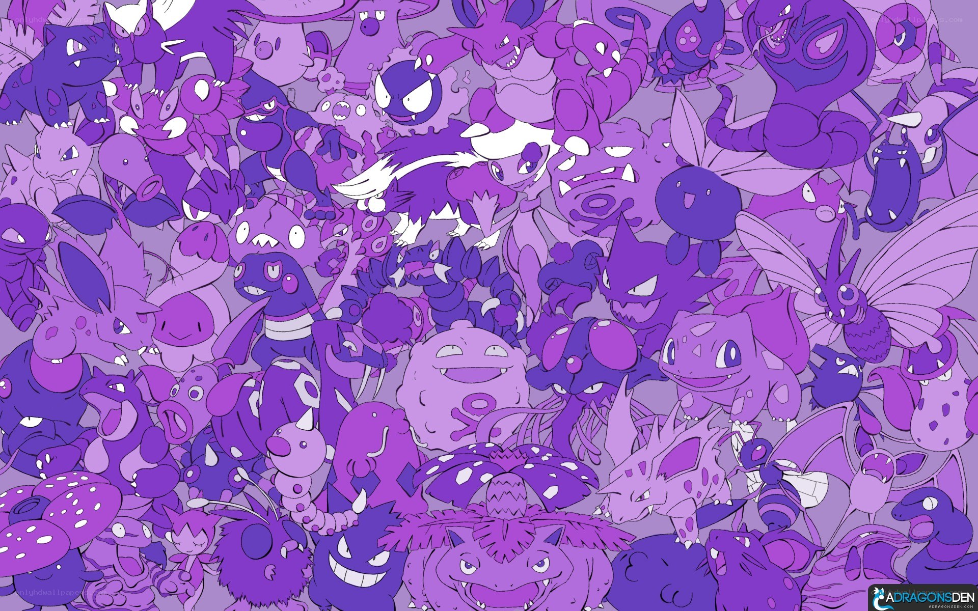 Purple Pokémon collage artwork