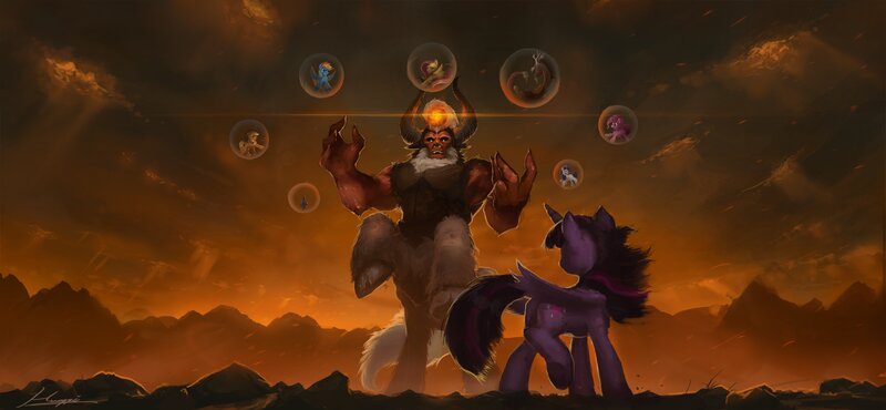 Purple Pony and Demon
