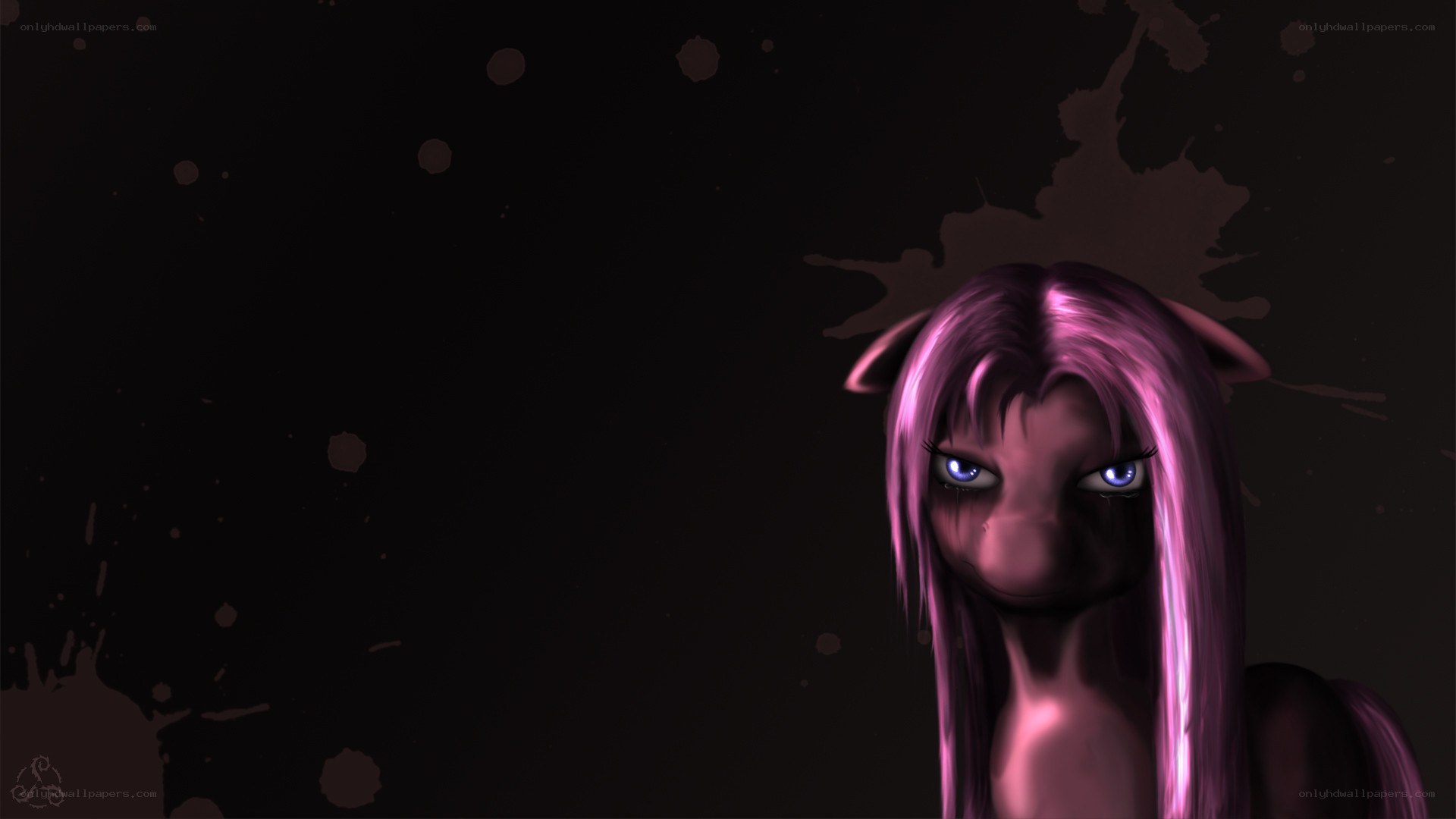 purple pony character portrait