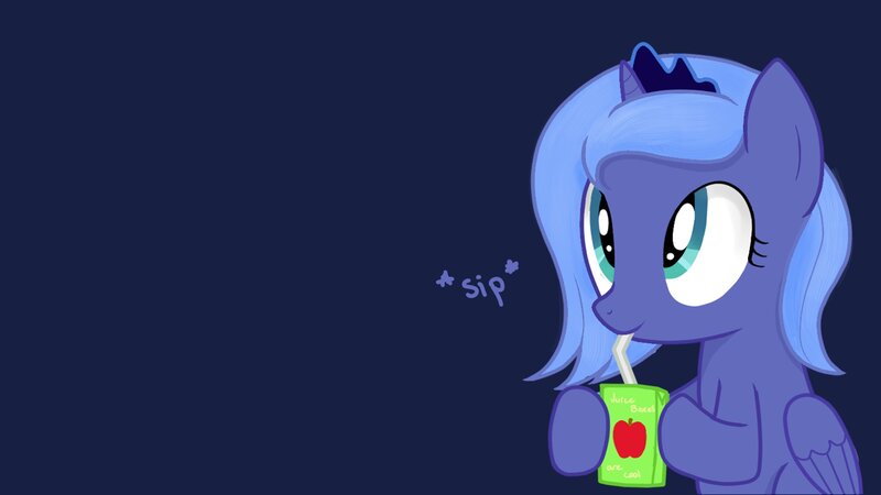 Purple Pony Drinking Juice — Blue