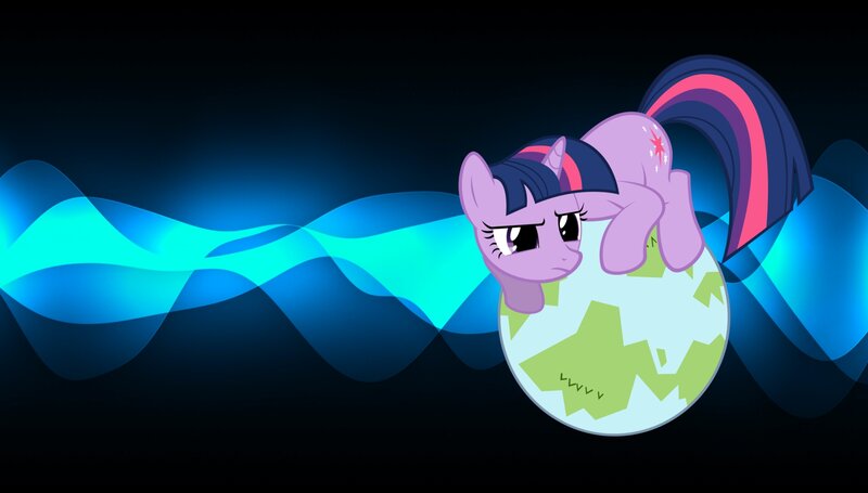 Purple Pony Holding Globe