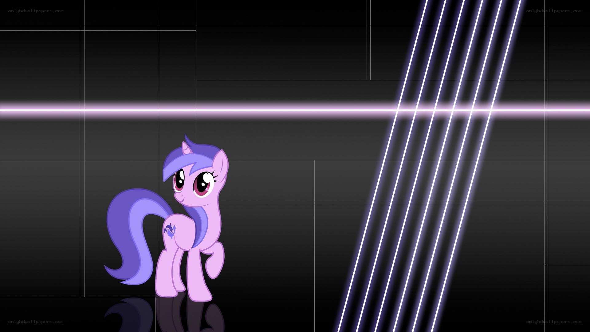 purple pony in neon lights