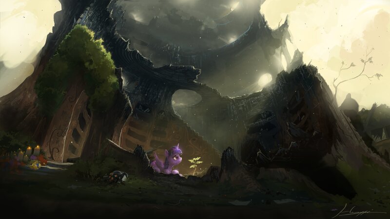 Purple Pony in Ruins