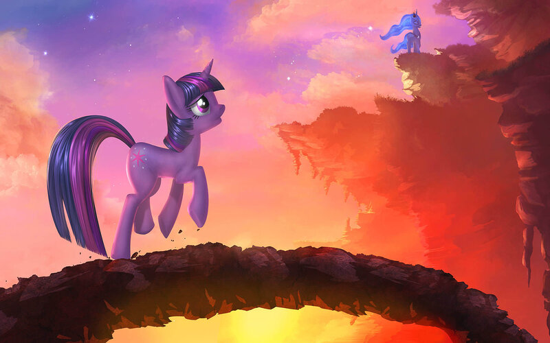 Purple Pony on Cliff